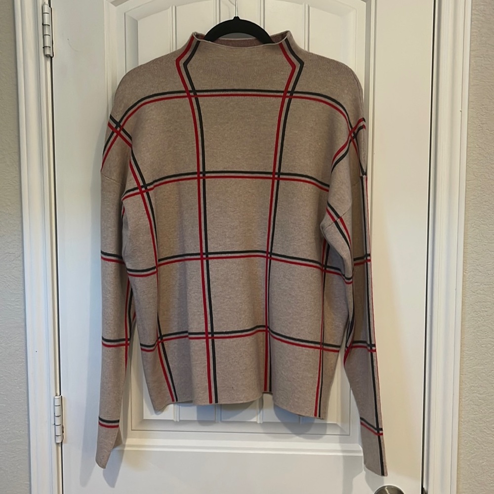 Tahiti Black Red Tartan Plaid Sweater